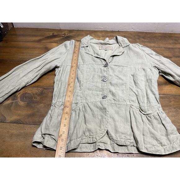 Johnny Was Blazer Jacket Sage Green Linen Size Medium - Picture 8 of 13